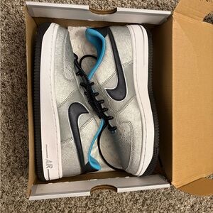 Nike Air Force 1 GS Metallic Silver Black CW6011-001 Youth Size 5Y